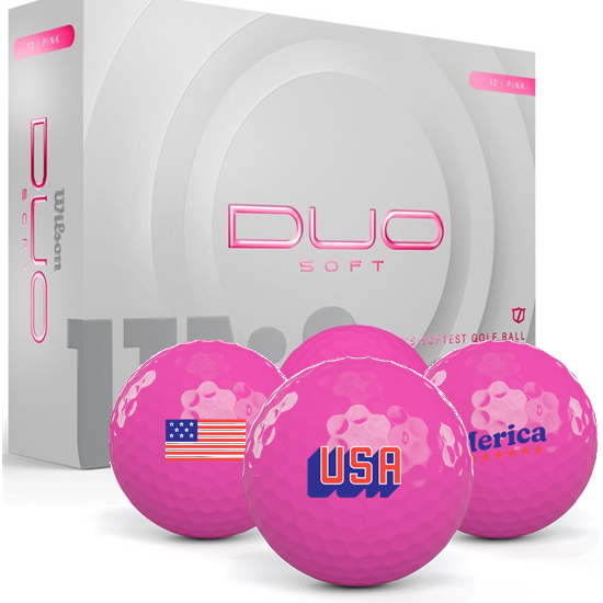 Wilson Duo Soft Pink USA Pack 1 Icon Golf Balls