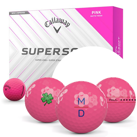 Callaway Golf Supersoft Matte Pink Monogram Golf Balls
