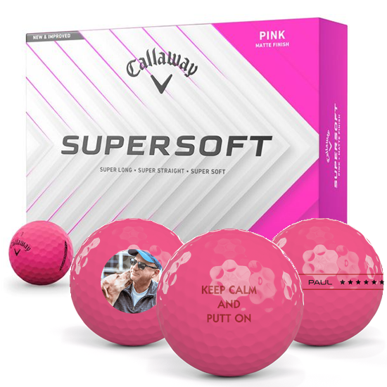 Callaway Golf Supersoft Matte Pink Personalized Golf Balls