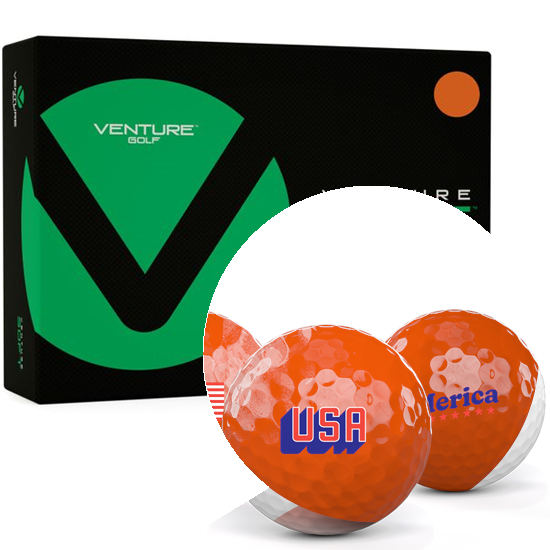 Venture Golf Soft Matte Orange USA Pack 1 Icon Golf Balls