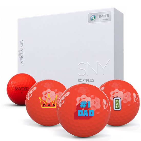 SNYDER Golf Soft Plus Red Matte Dad Pack 1 Icon Golf Balls