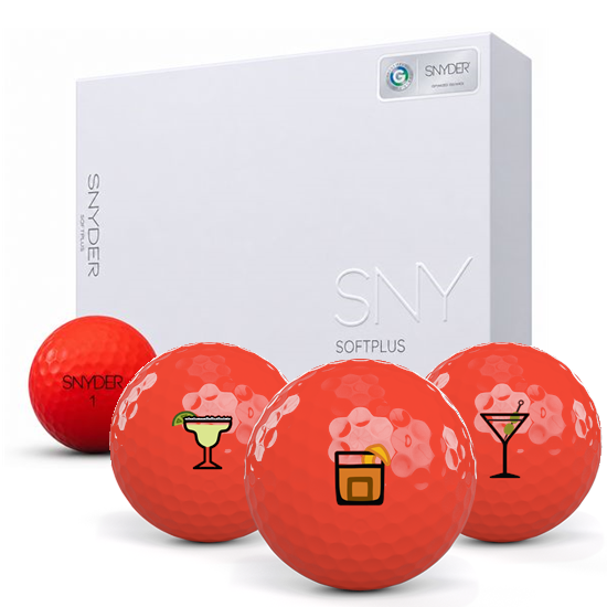 SNYDER Golf Soft Plus Red Matte Drinks Pack 1 Icon Golf Balls