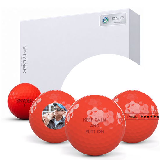 SNYDER Golf Soft Plus Red Matte Personalized Golf Balls