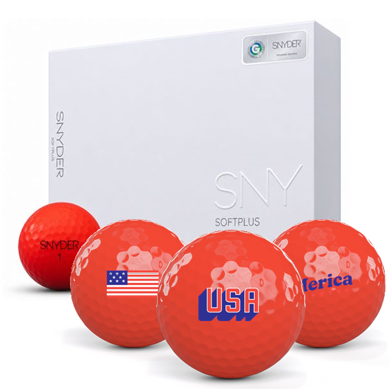 SNYDER Golf Soft Plus Red Matte USA Pack 1 Icon Golf Balls