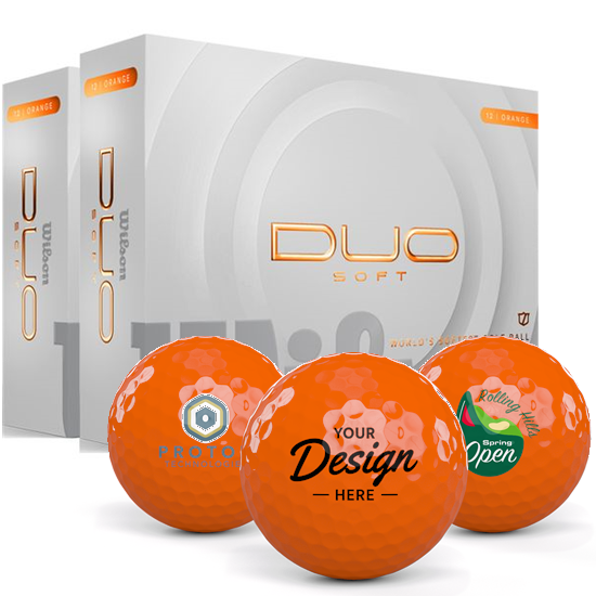 Wilson Duo Soft Orange 12 Dozen Custom Golf Balls - Double Dozen