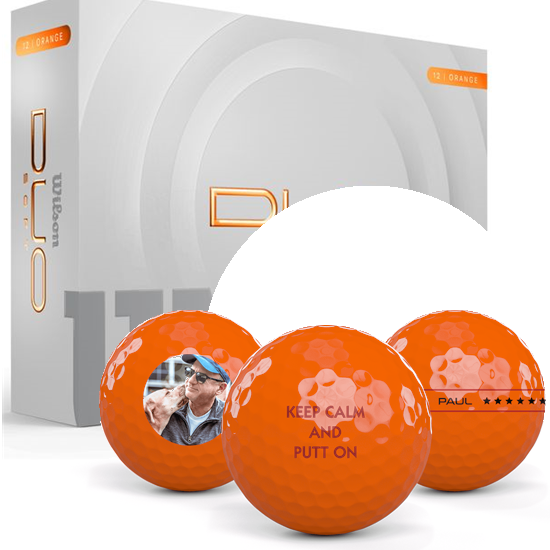 Wilson Duo Soft Orange Personalized Golf Balls - 2025 Model