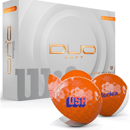 Wilson Duo Soft Orange USA Pack 1 Icon Golf Balls - 2025 Model