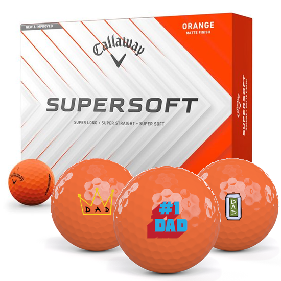 Callaway Golf Supersoft Matte Orange Dad Pack 1 Icon Golf Balls