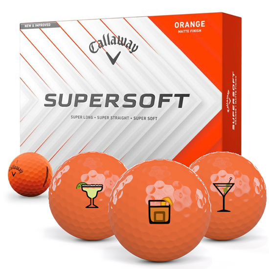 Callaway Golf Supersoft Matte Orange Drinks Pack 1 Icon Golf Balls