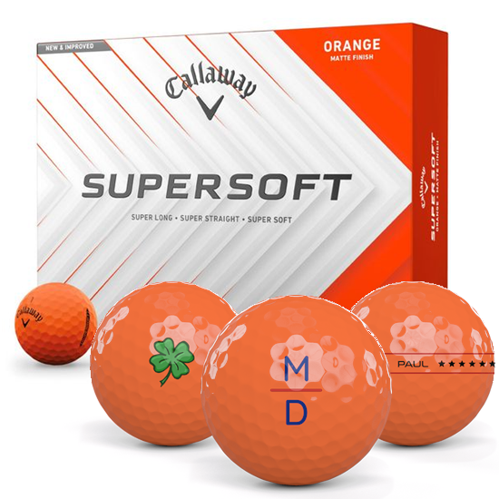 Callaway Golf Supersoft Matte Orange Monogram Golf Balls