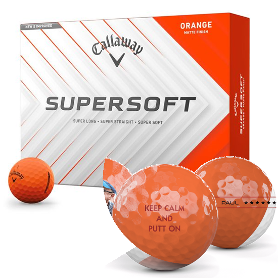 Callaway Golf Supersoft Matte Orange Personalized Golf Balls