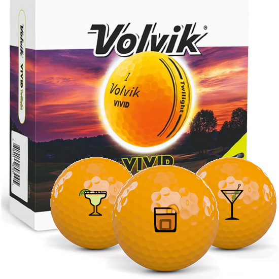 Volvik Vivid Twilight Starter Pack Drinks Pack 1 Icon Golf Balls - Orange
