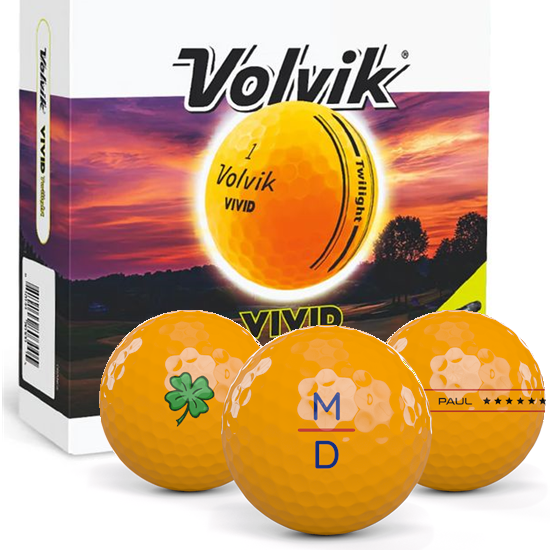 Volvik Vivid Twilight Starter Pack Monogram Golf Balls - Orange