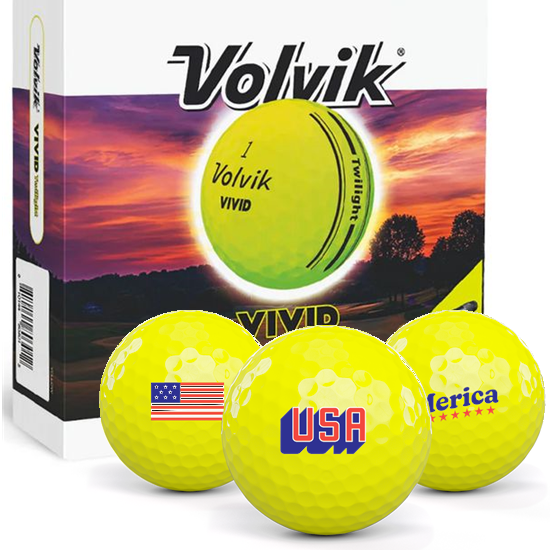 Volvik Vivid Twilight Starter Pack USA Pack 1 Icon Golf Balls - Yellow