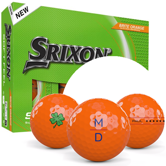 Srixon Soft Feel 14 Brite Orange Monogram Golf Balls