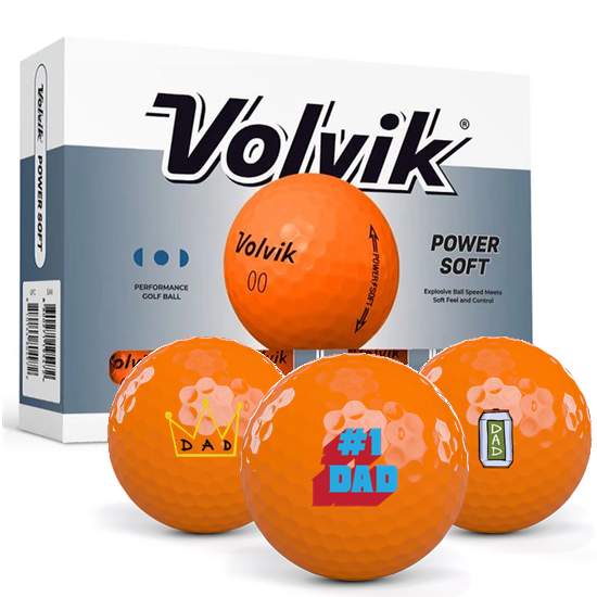 Volvik Power Soft Orange Dad Pack 1 Icon Golf Balls - 2026 Model