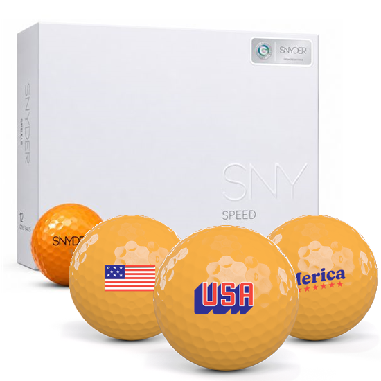 SNYDER Golf Speed Orange USA Pack 1 Icon Golf Balls