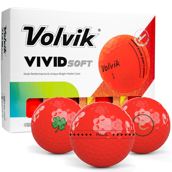 Volvik Vivid Soft Matte Red Align XL Golf Balls