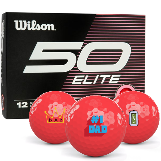 Wilson Fifty Elite Pink Dad Pack 1 Icon Golf Balls Pink