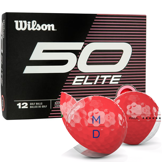 Wilson Fifty Elite Pink Monogram Golf Balls Pink