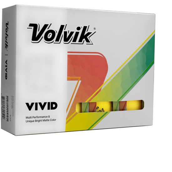 Volvik Vivid Matte Yellow Dad Pack 1 Icon Golf Balls