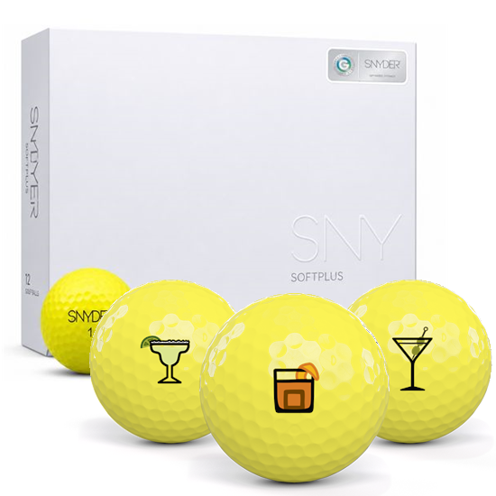 SNYDER Golf Soft Plus Yellow Matte Drinks Pack 1 Icon Golf Balls