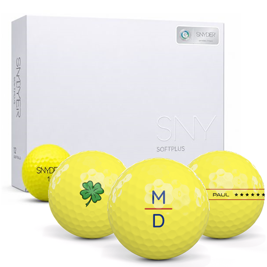 SNYDER Golf Soft Plus Yellow Matte Monogram Golf Balls