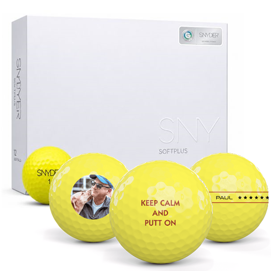 SNYDER Golf Soft Plus Yellow Matte Personalized Golf Balls