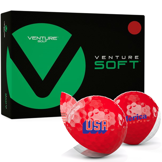 Venture Golf Soft Matte Red USA Pack 1 Icon Golf Balls