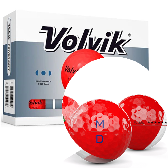 Volvik Power Soft Red Monogram Golf Balls