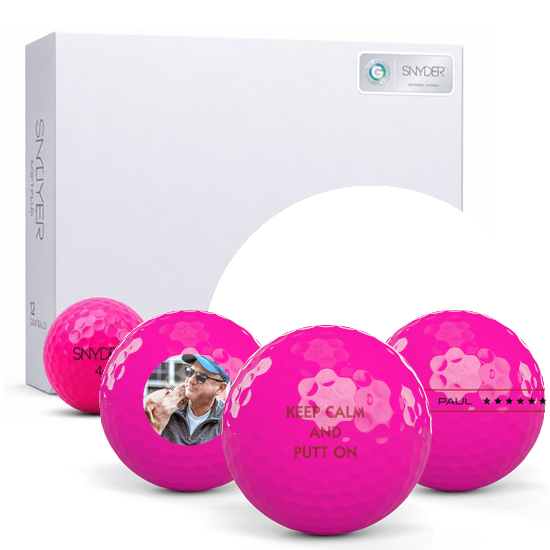 SNYDER Golf Soft Plus Pink Matte Personalized Golf Balls