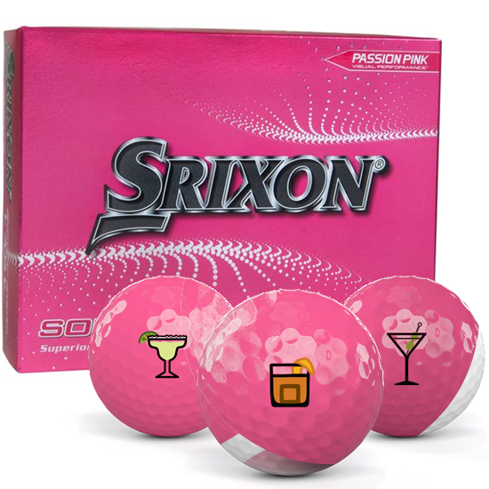Srixon Soft Feel Lady 8 Pink Drinks Pack 1 Icon Golf Balls