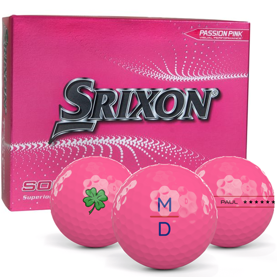 Srixon Soft Feel Lady 8 Pink Monogram Golf Balls