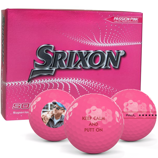 Srixon Soft Feel Lady 8 Pink Personalized Golf Balls