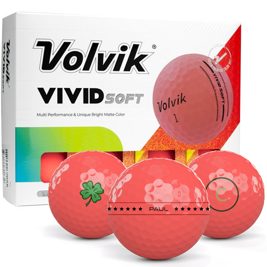 Volvik Vivid Soft Matte Pink Align XL Golf Balls