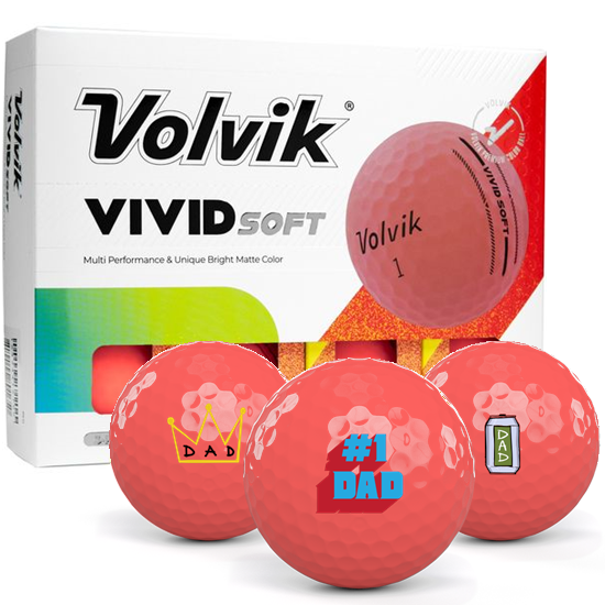Volvik Vivid Soft Matte Pink Dad Pack 1 Icon Golf Balls