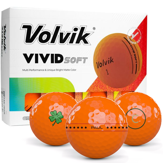 Volvik Vivid Soft Matte Orange Align XL Golf Balls