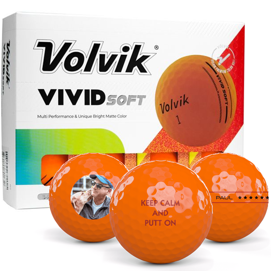 Volvik Vivid Soft Matte Orange Personalized Golf Balls
