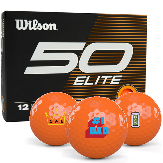 Wilson Fifty Elite Orange Dad Pack 1 Icon Golf Balls Orange