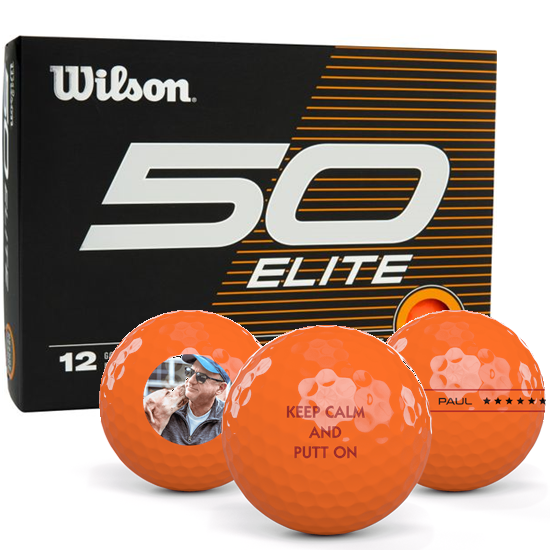 Wilson Fifty Elite Orange Personalized Golf Balls Orange