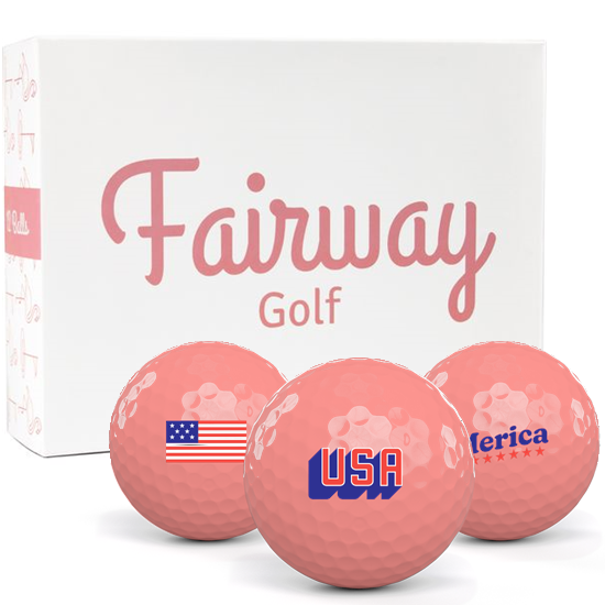 Fairway Golf Flamingo Pink USA Pack 1 Icon Golf Balls for Women