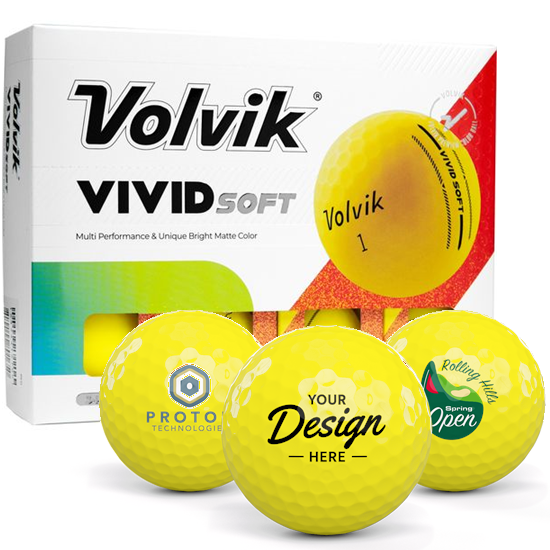 Volvik Vivid Soft Matte Yellow 12 Dozen Custom Golf Balls