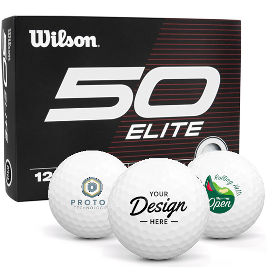 Wilson Fifty Elite 12 Dozen Custom Golf Balls White