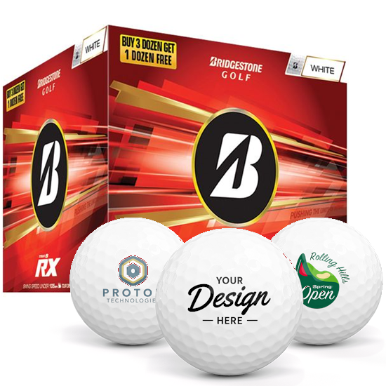 Bridgestone Bridgestone Tour B RX 12 Dozen Custom Golf Balls - Buy 3 DZ Get 1 DZ Free - 2026 Model - $164.97 at Golfballs.com