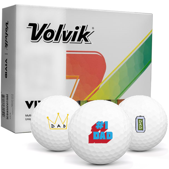 Volvik Vivid Matte White Dad Pack 1 Icon Golf Balls