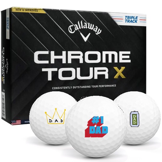 Callaway Golf Chrome Tour X Triple Track Dad Pack 1 Icon Golf Balls - 2024 Model