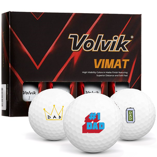 Volvik Vimat Matte White Dad Pack 1 Icon Golf Balls