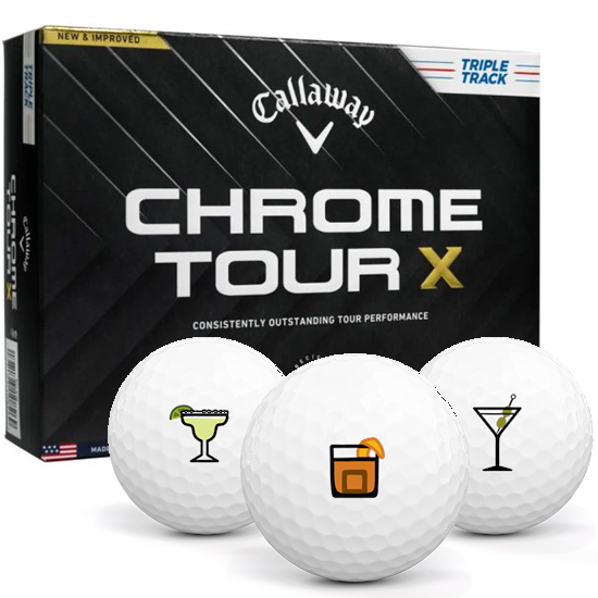 Callaway Golf Chrome Tour X Triple Track Drinks Pack 1 Icon Golf Balls - 2024 Model