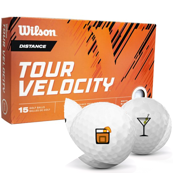 Wilson Tour Velocity Distance Drinks Pack 1 Icon Golf Balls - 15 Pack