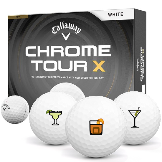 Callaway Golf Chrome Tour X Drinks Pack 1 Icon Golf Balls - 2026 Model
